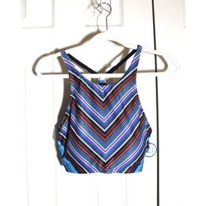Swimsuits for All Blue Chevron Striped Racerback Tankini Top sz 12 NEW